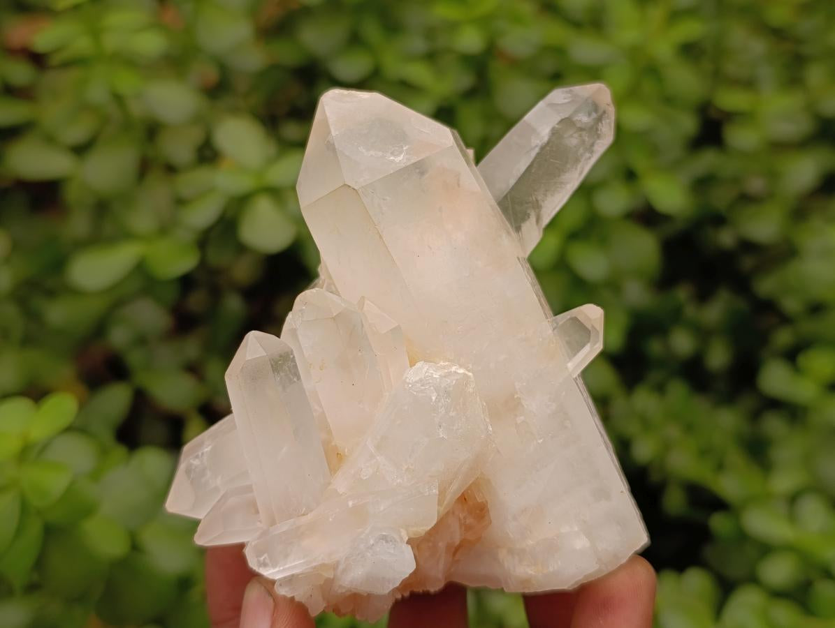 Natural Clear Cascading Quartz Crystal Clusters x 3 From Madagascar