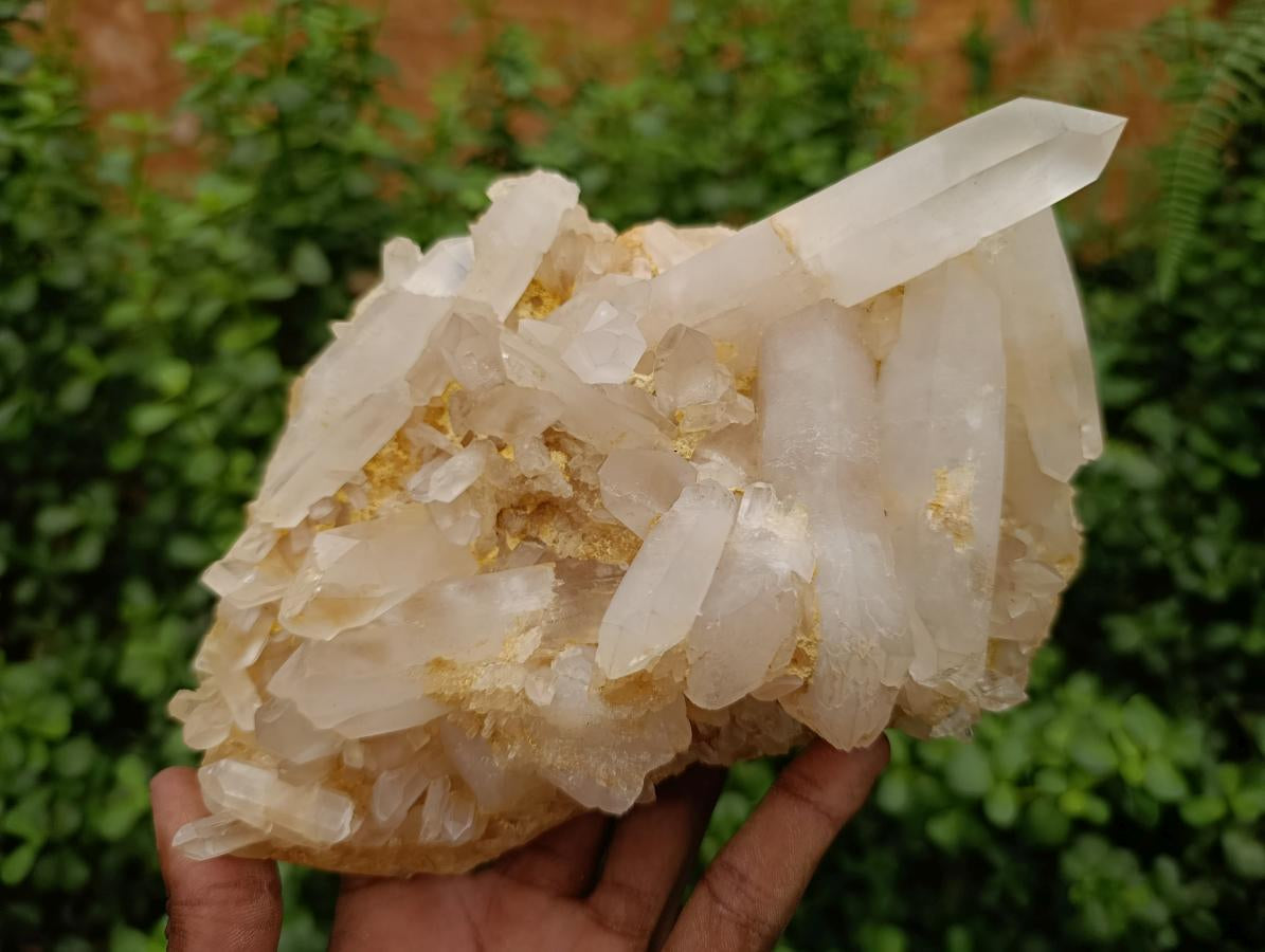 Natural Clear Cascading Quartz Crystal Clusters x 3 From Madagascar