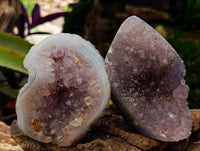 Polished Amethyst Agate Geodes x 6 From Madagascar