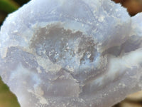 Natural Etched Blue Chalcedony Geodes x 12 From Nsanje, Malawi