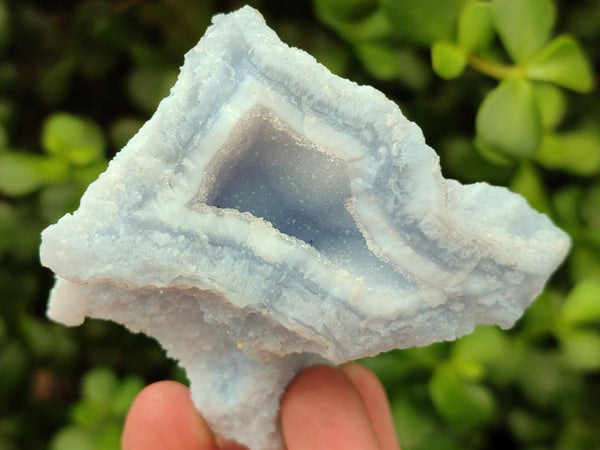 Natural Etched Blue Chalcedony Geodes x 12 From Nsanje, Malawi