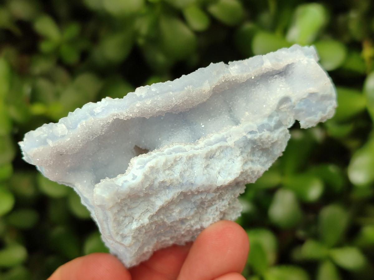 Natural Etched Blue Chalcedony Geodes x 12 From Nsanje, Malawi