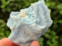 Natural Etched Blue Chalcedony Geodes x 12 From Nsanje, Malawi