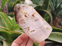 Polished Smokey Window Quartz Crystals with Lepidocrocite x 2 From Akansobe, Madagascar