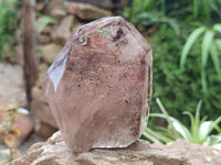 Polished Smokey Window Quartz Crystals with Lepidocrocite x 2 From Akansobe, Madagascar