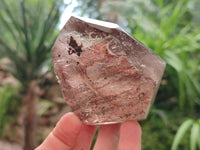 Polished Smokey Window Quartz Crystals with Lepidocrocite x 2 From Akansobe, Madagascar