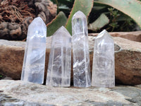 Polished Pearl Girasol Quartz Crystals x 12 From Ambatondrazaka, Madagascar