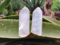 Polished Pearl Girasol Quartz Crystals x 12 From Ambatondrazaka, Madagascar