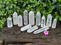 Polished Pearl Girasol Quartz Crystals x 12 From Ambatondrazaka, Madagascar