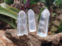 Polished Pearl Girasol Quartz Crystals x 12 From Ambatondrazaka, Madagascar