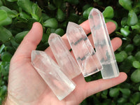 Polished Pearl Girasol Quartz Crystals x 12 From Ambatondrazaka, Madagascar