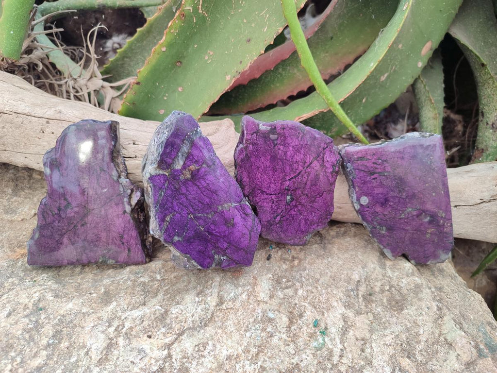 Polished Metallic Purpurite Specimens x 4 From Erongo, Namibia