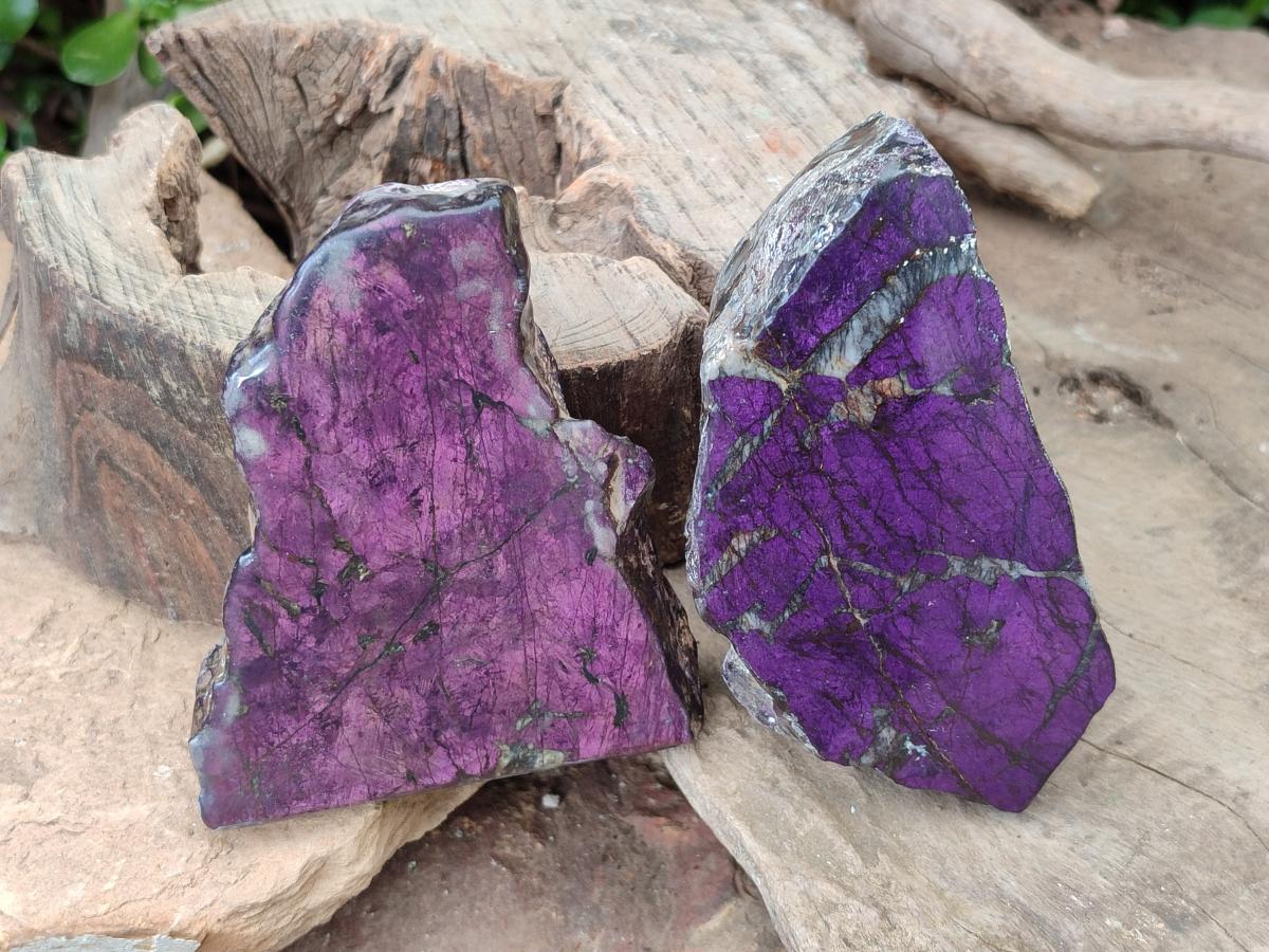 Polished Metallic Purpurite Specimens x 4 From Erongo, Namibia