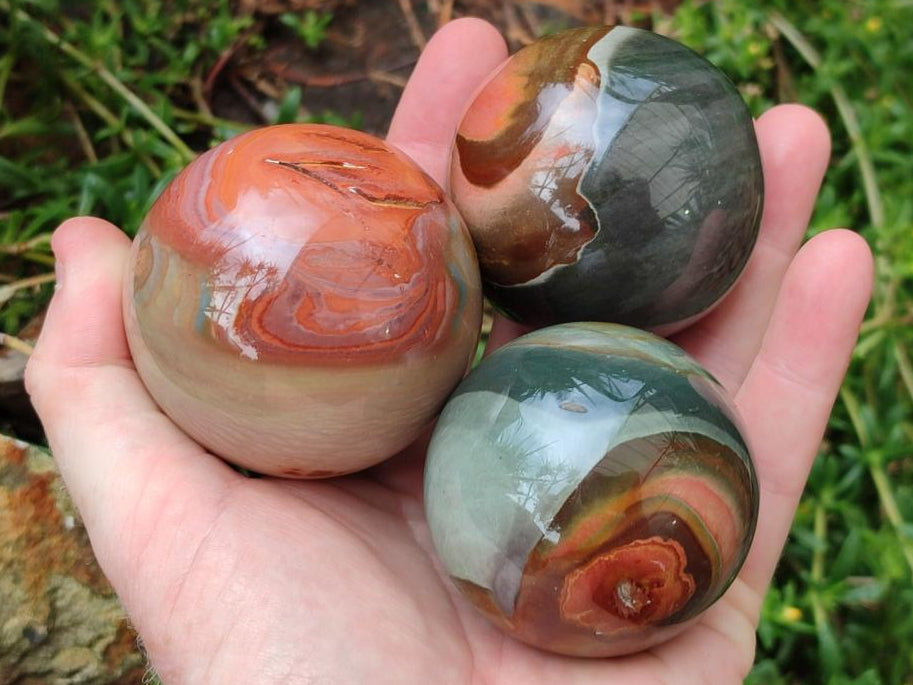 Polished Polychrome Jasper Spheres x 6 From NW Coast, Madagascar