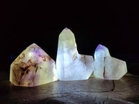 Polished Smokey Amethyst Window Quartz Crystals x 6 From Akansobe, Madagascar