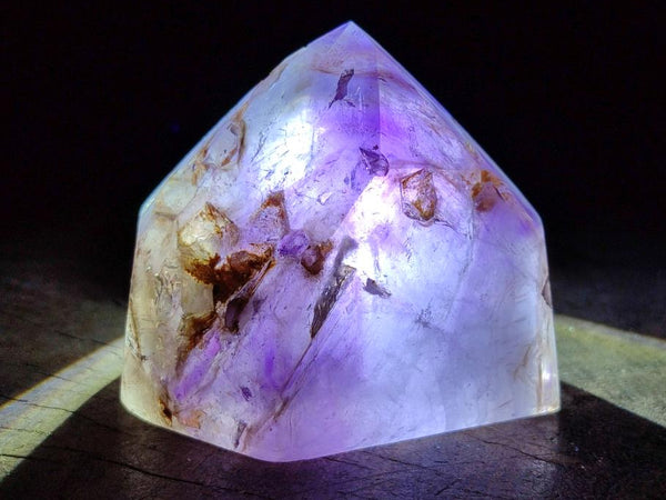 Polished Smokey Amethyst Window Quartz Crystals x 6 From Akansobe, Madagascar