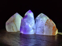 Polished Smokey Amethyst Window Quartz Crystals x 6 From Akansobe, Madagascar