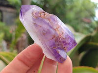 Polished Smokey Amethyst Window Quartz Crystals x 6 From Akansobe, Madagascar