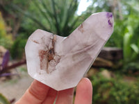 Polished Smokey Amethyst Window Quartz Crystals x 6 From Akansobe, Madagascar