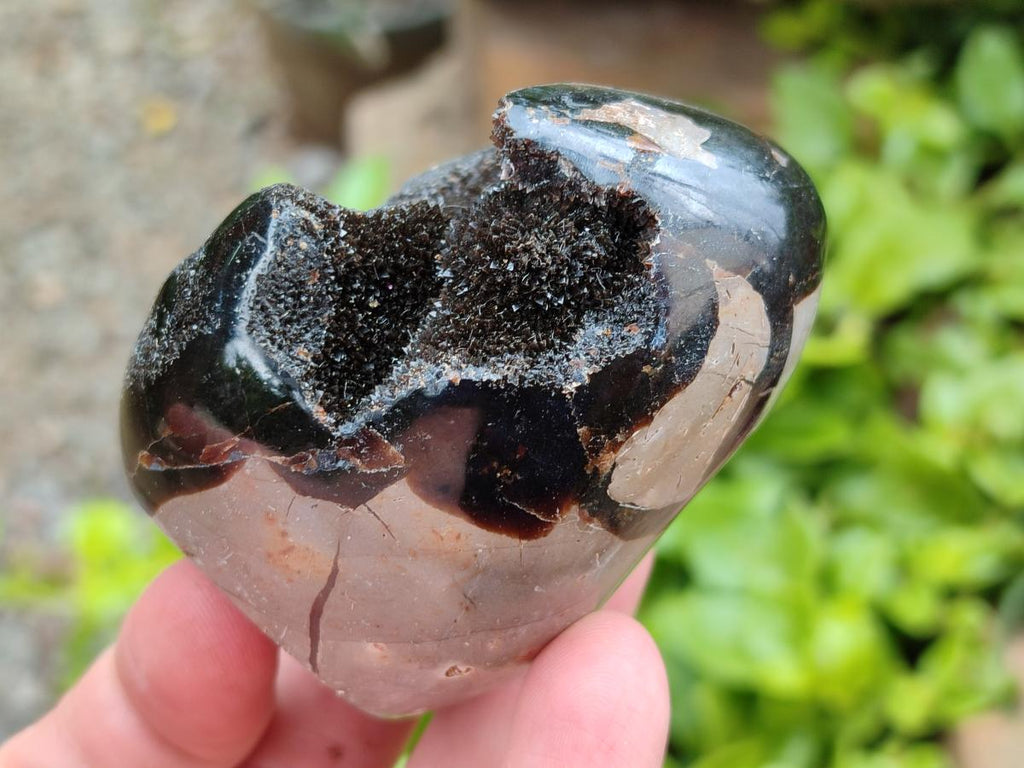 Polished Septerye Sauvage "Dragons Egg" Geodes with Calcite Crystalline Centres x 6 From Mahajanga, Madagascar