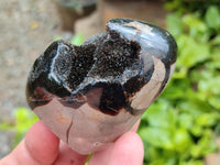 Polished Septerye Sauvage "Dragons Egg" Geodes with Calcite Crystalline Centres x 6 From Mahajanga, Madagascar