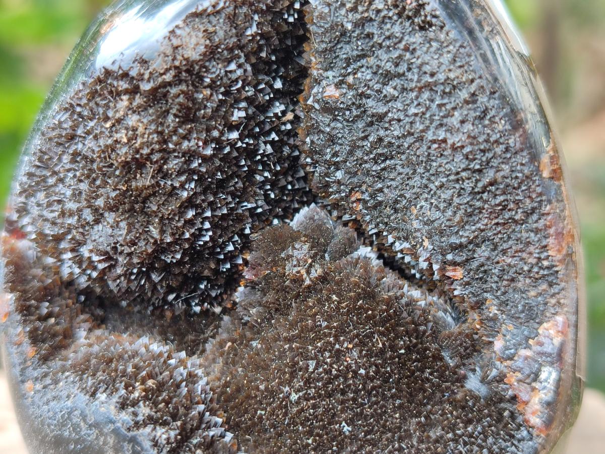 Polished Septerye Sauvage "Dragons Egg" Geodes with Calcite Crystalline Centres x 6 From Mahajanga, Madagascar