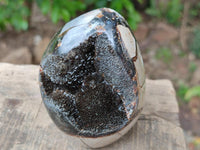 Polished Septerye Sauvage "Dragons Egg" Geodes with Calcite Crystalline Centres x 6 From Mahajanga, Madagascar