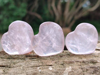 Polished Gemmy Translucent Rose Quartz Hearts x 35 From Ambatondrazaka, Madagascar