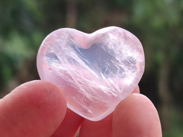 Polished Gemmy Translucent Rose Quartz Hearts x 35 From Ambatondrazaka, Madagascar