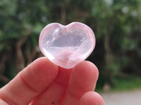 Polished Gemmy Translucent Rose Quartz Hearts x 35 From Ambatondrazaka, Madagascar