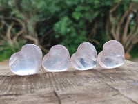 Polished Gemmy Translucent Rose Quartz Hearts x 35 From Ambatondrazaka, Madagascar
