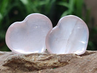 Polished Gemmy Translucent Rose Quartz Hearts x 35 From Ambatondrazaka, Madagascar