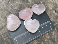Polished Gemmy Translucent Rose Quartz Hearts x 35 From Ambatondrazaka, Madagascar