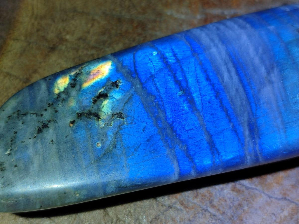 Polished Labradorite Standing Free Forms x 6 From Tulear, Madagascar