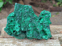Natural Silky Malachite Specimens x 3 From Kasompe, Congo
