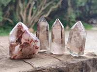 Polished Wispy Smokey Quartz Crystals x 12 From Madagascar