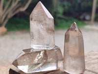 Polished Wispy Smokey Quartz Crystals x 12 From Madagascar