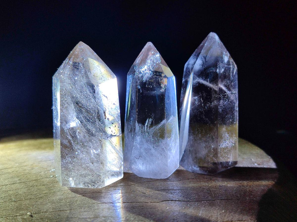 Polished Wispy Smokey Quartz Crystals x 12 From Madagascar