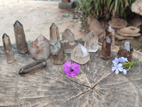 Polished Wispy Smokey Quartz Crystals x 12 From Madagascar