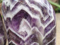 Polished Chevron Amethyst Standing Free Form x 2 From Zambia