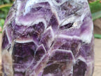 Polished Chevron Amethyst Standing Free Form x 2 From Zambia