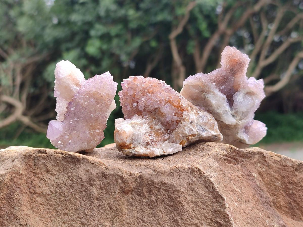 Natural Amethyst and Ametrine Spirit Crystal Clusters x 12 From Boekenhouthoek, South Africa