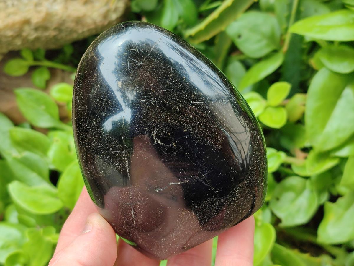 Polished Black Tourmaline Standing Free Forms x 3 From Madagascar