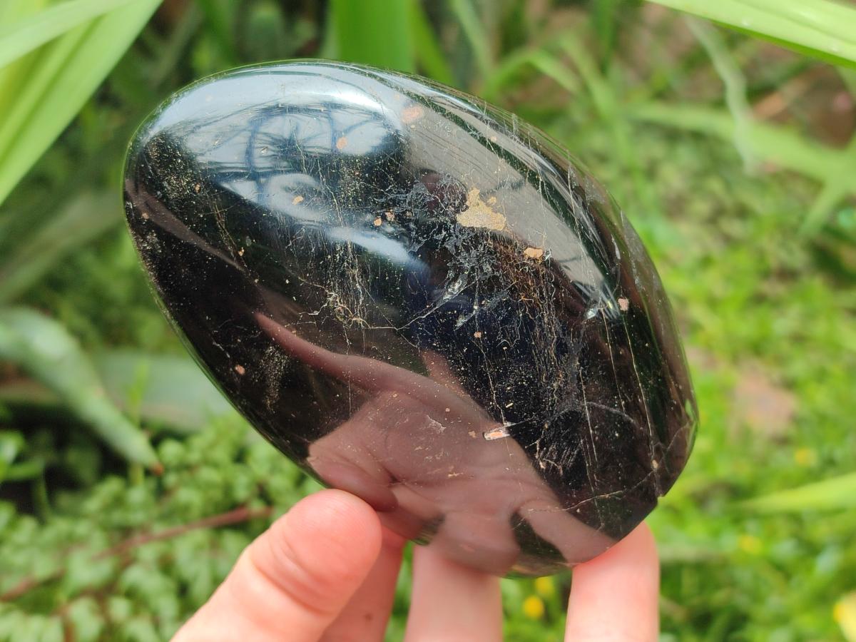 Polished Black Tourmaline Standing Free Forms x 3 From Madagascar