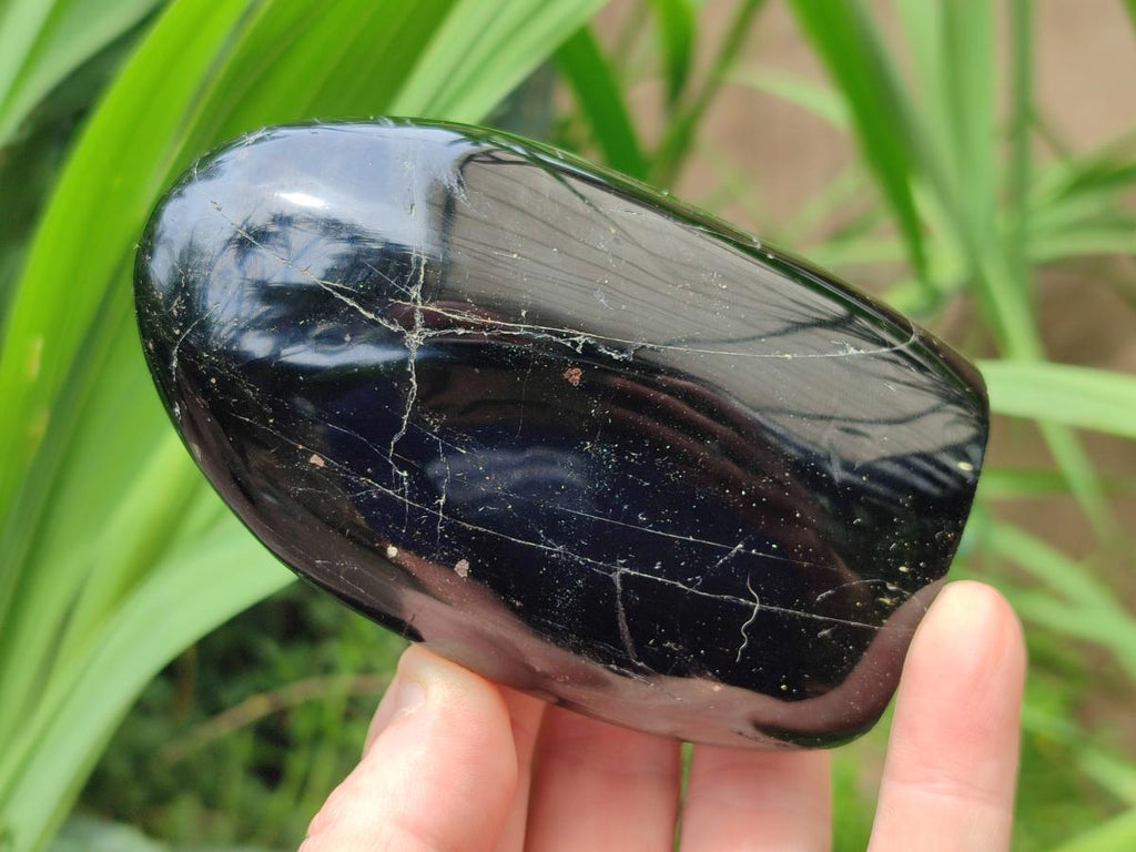 Polished Black Tourmaline Standing Free Forms x 3 From Madagascar