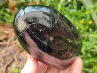 Polished Black Tourmaline Standing Free Forms x 3 From Madagascar