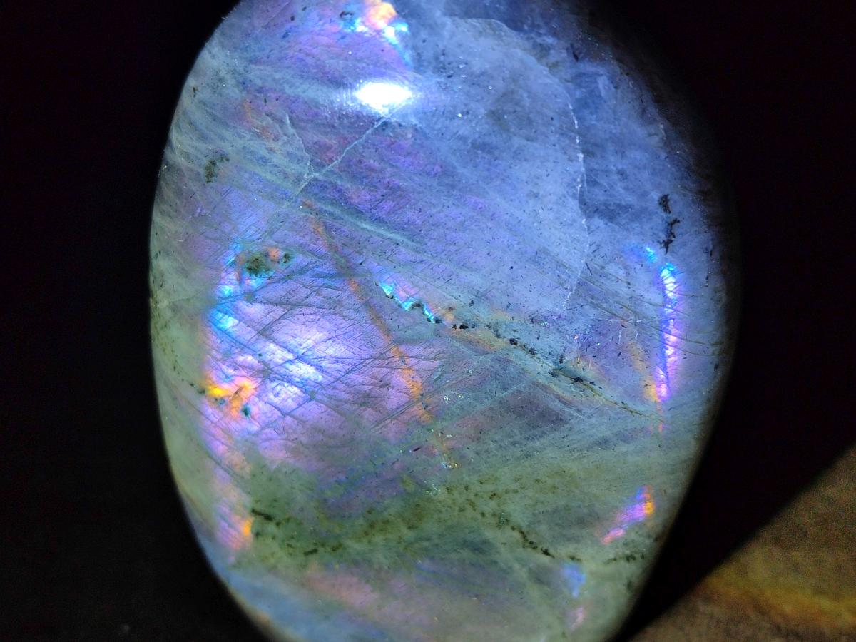 Polished Rare Purple Sunset Flash Labradorite Standing Free Forms x 6 From Tulear, Madagascar