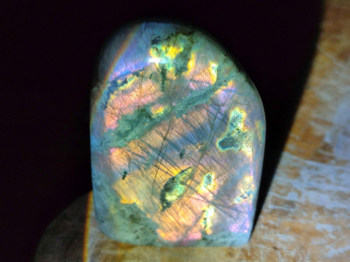 Polished Rare Purple Sunset Flash Labradorite Standing Free Forms x 6 From Tulear, Madagascar