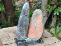 Polished Rare Purple Sunset Flash Labradorite Standing Free Forms x 6 From Tulear, Madagascar