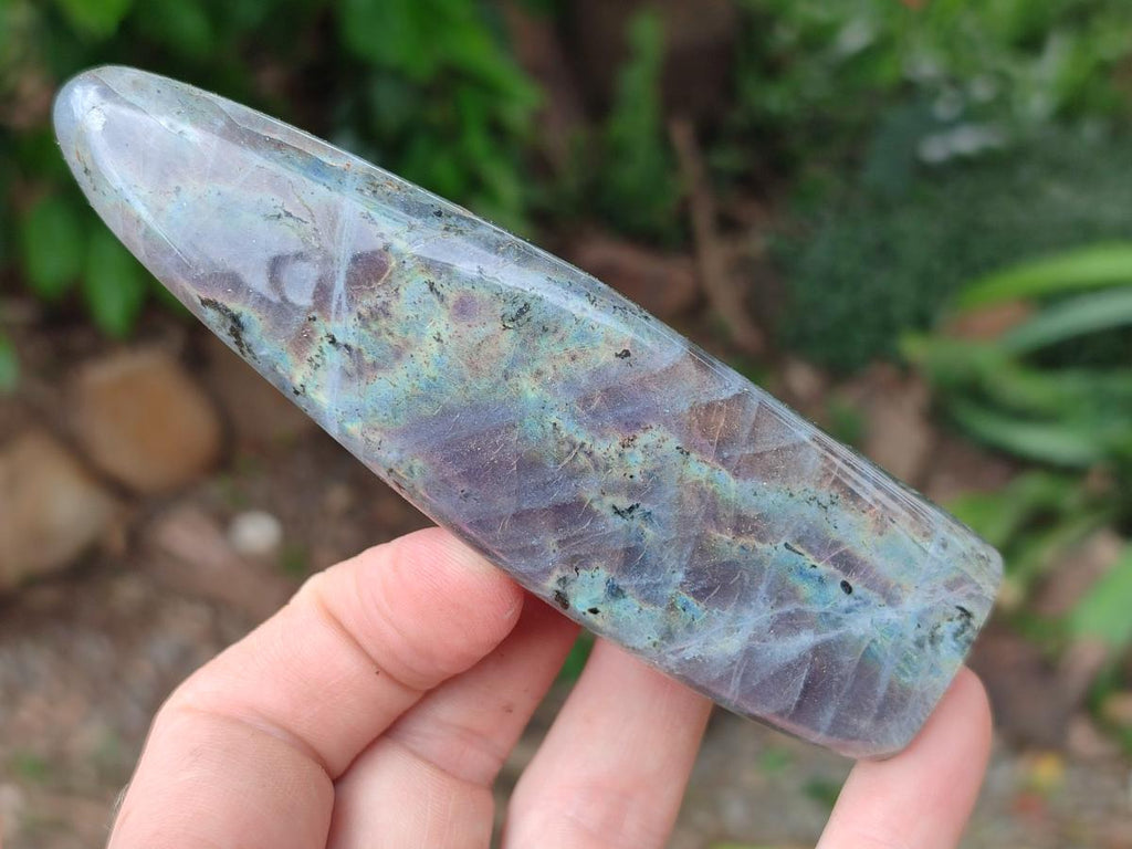 Polished Rare Purple Sunset Flash Labradorite Standing Free Forms x 6 From Tulear, Madagascar